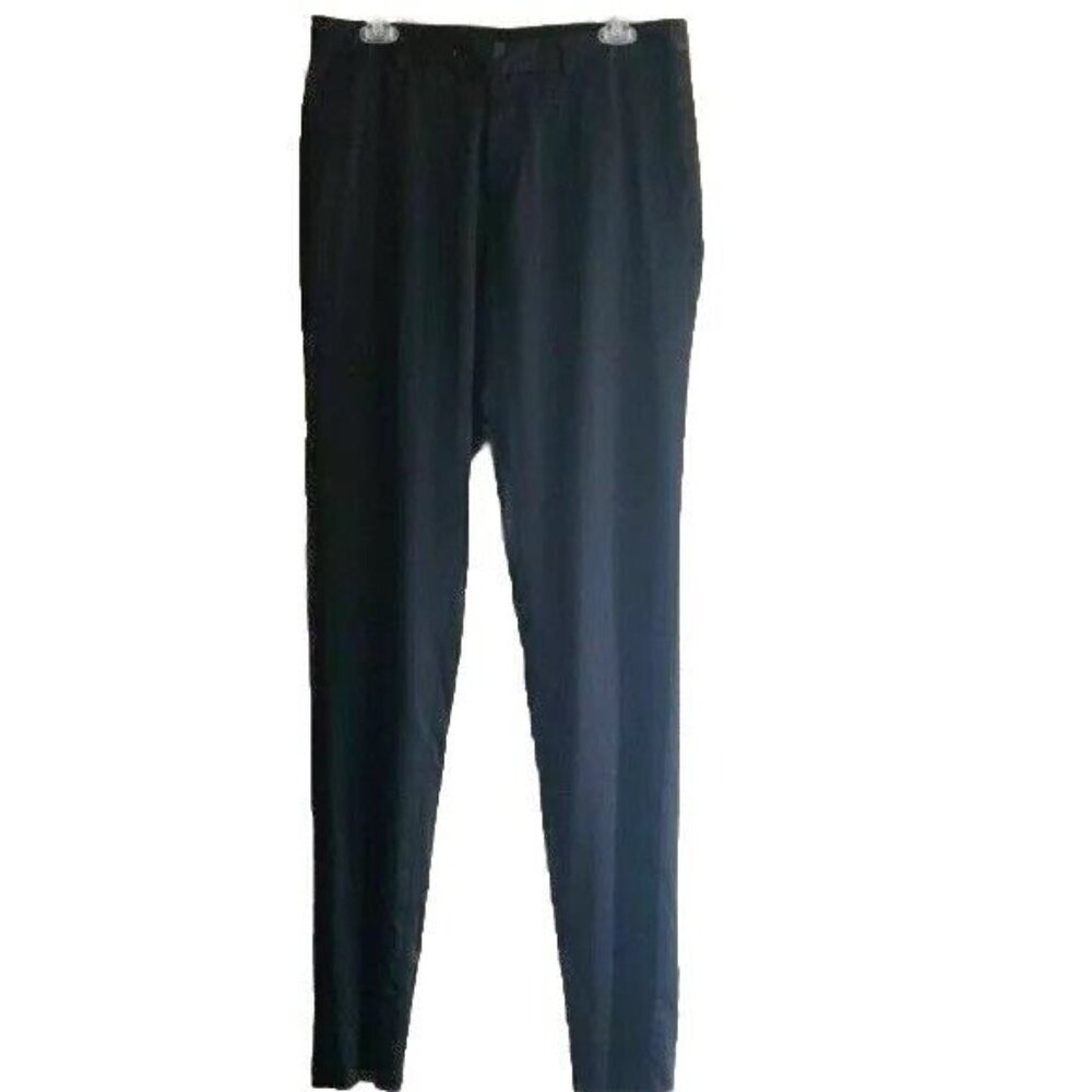 Ron Tomson Black Satin Men’s Formal Dress Pants Size 48 Classic Fit - Picture 4 of 11